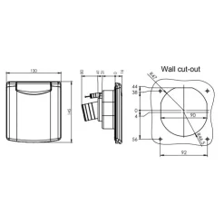 Outlet ABL Coupelle à eau 130 x 145 mm Sans bouchon