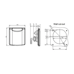 Best ABL Sortie d'eau carrosserie 130 x 145 mm