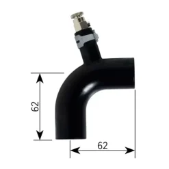 Clearance Alde Coude caoutchouc 90° ø 22 mm avec purge