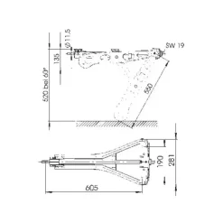 Discount AL-KO Vérin 550 mm - 1250 kg