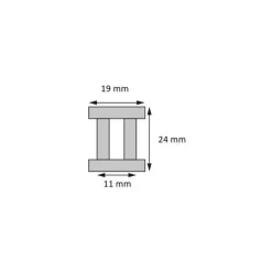Barton Marine BARTON Chariot rail en I 19 mm 4 roulettes