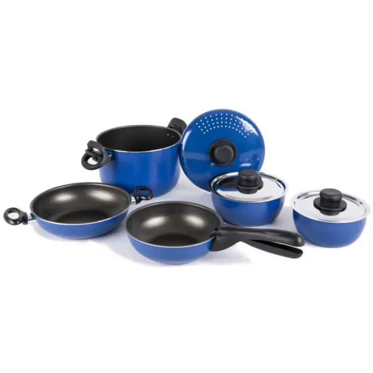 Online Camp4 Batterie de cuisine 9 pièces bleue/noire