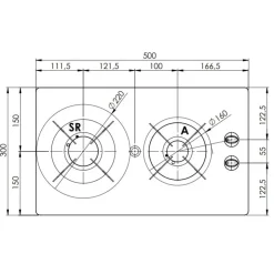 Outlet Can Burny 2 feux Cristal | PV1357
