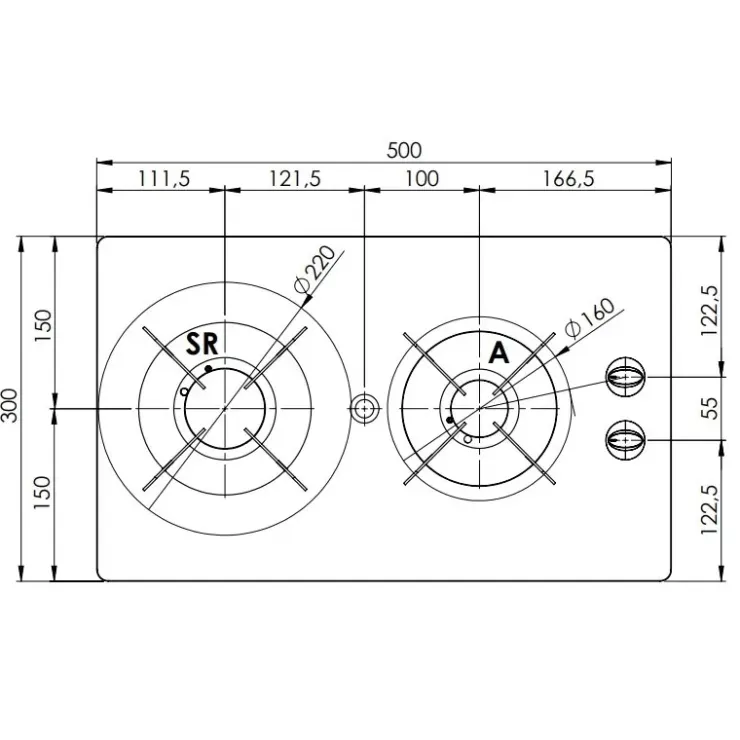 Outlet Can Burny 2 feux Cristal | PV1357