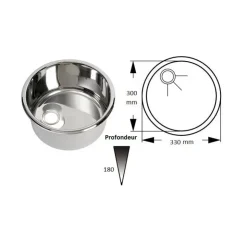 Discount Can Evier rond inox