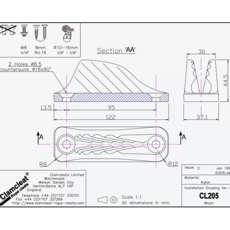 New Clamcleat CL205 Major