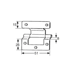 Sale Decmo Charnière anglaise à déport 8 mm | 51 x 57 mm