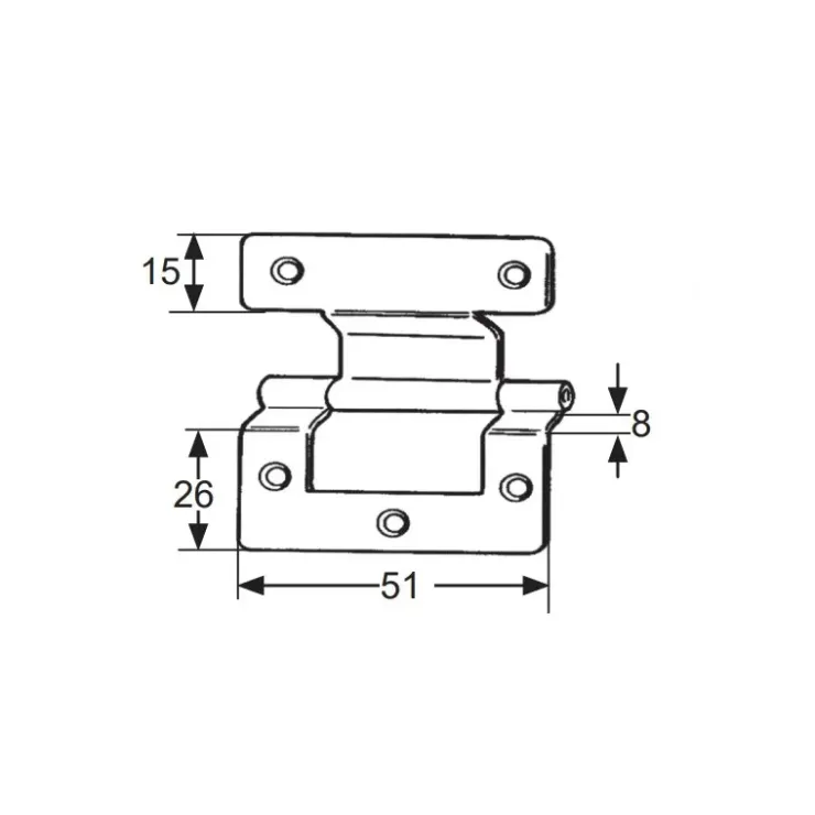 Sale Decmo Charnière anglaise à déport 8 mm | 51 x 57 mm