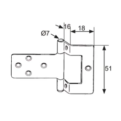 Best Decmo Charnière anglaise à déport | 55 x 65 mm