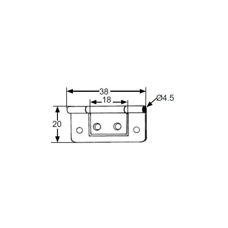 Outlet Decmo Charnière anglaise droite | 38 x 20 mm