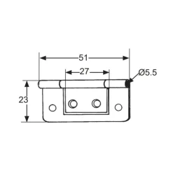 Outlet Decmo Charnière anglaise droite | 51 x 23 mm