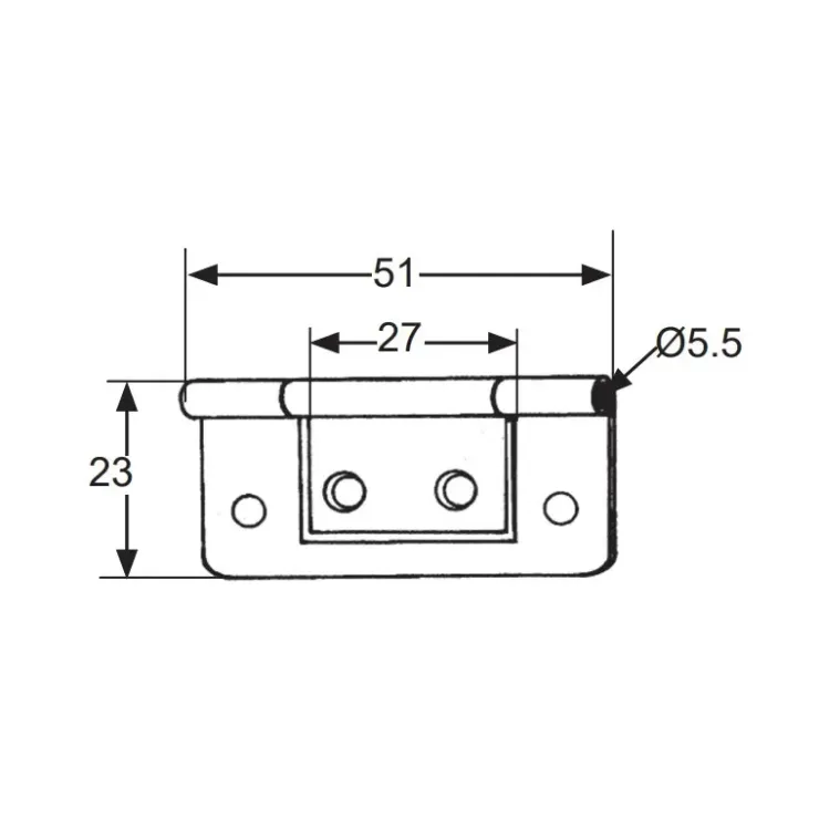 Outlet Decmo Charnière anglaise droite | 51 x 23 mm