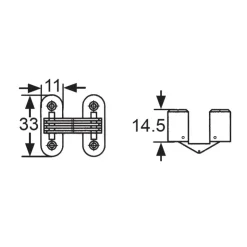 New Decmo Charnière invisible 33 x 11 mm | articulation laiton