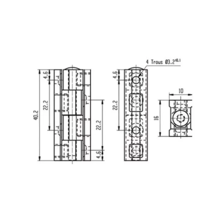 Outlet Decmo Charnière nylon 40 x 12 x 11 mm