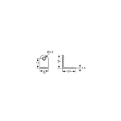 Outlet Decmo Equerre acier 24 x 24 mm 2 trous