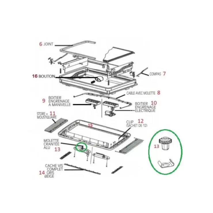 Discount Dometic Midi Heki Pièces détachées