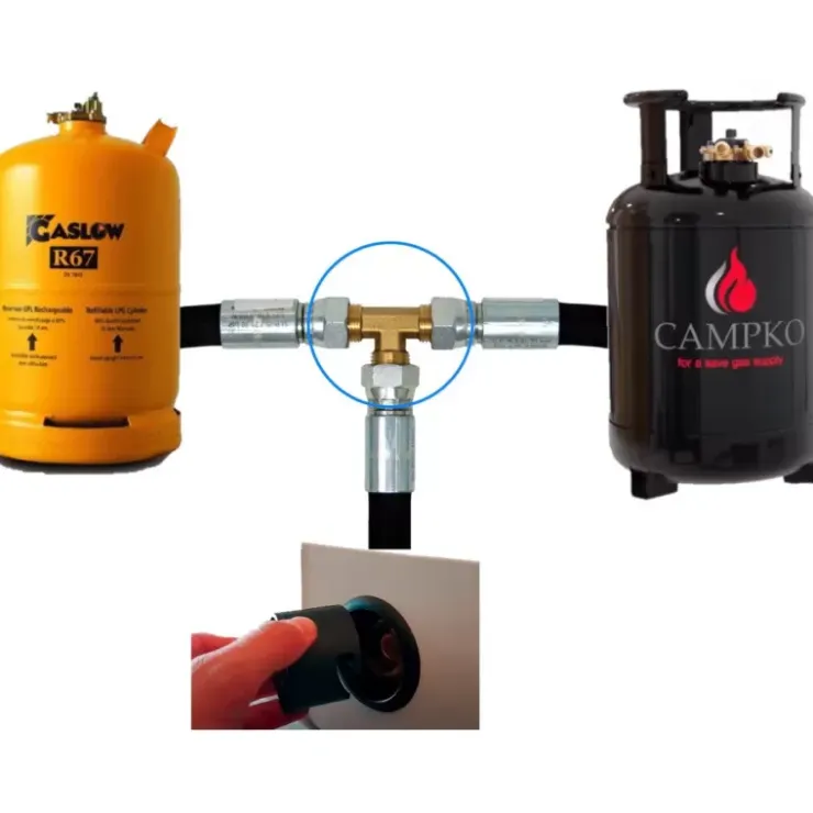 New DREHMEISTER Raccord en T remplissage 2 bouteilles GPL