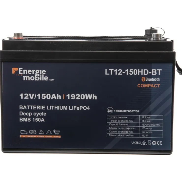 Energie Mobile EM Batterie Lithium LT 12-150 Ah HD-BT - 1920 Wh
