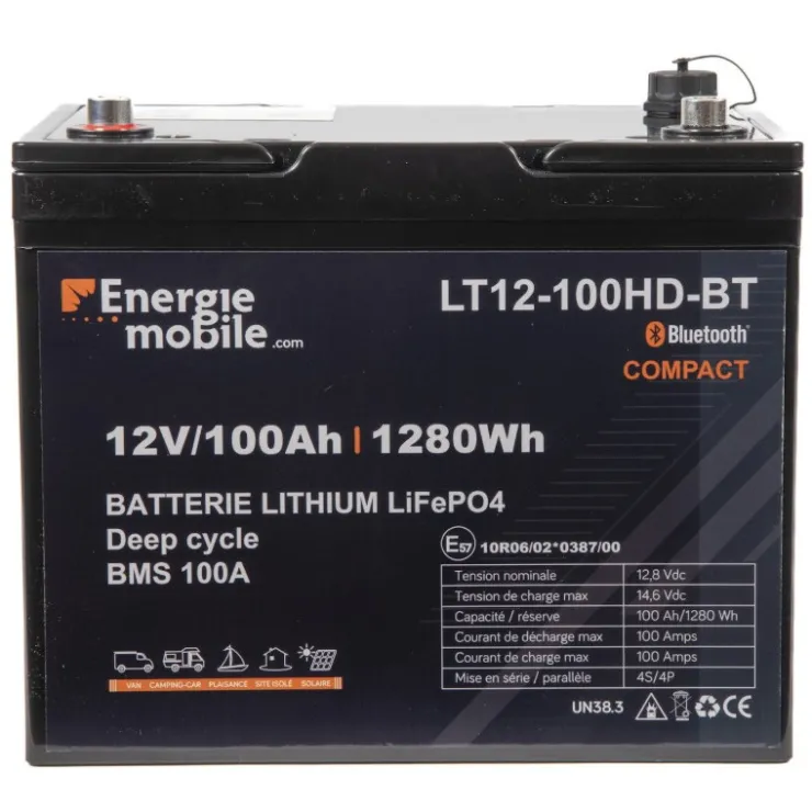 Outlet Energie Mobile EM Batterie Lithium LT 12-100 Ah HD-BT - 1280 Wh