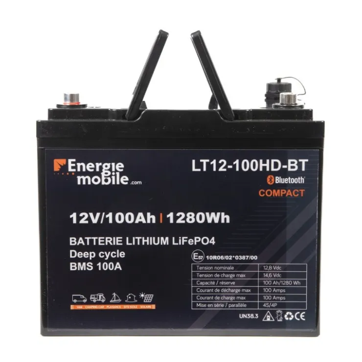 Outlet Energie Mobile EM Batterie Lithium LT 12-100 Ah HD-BT - 1280 Wh