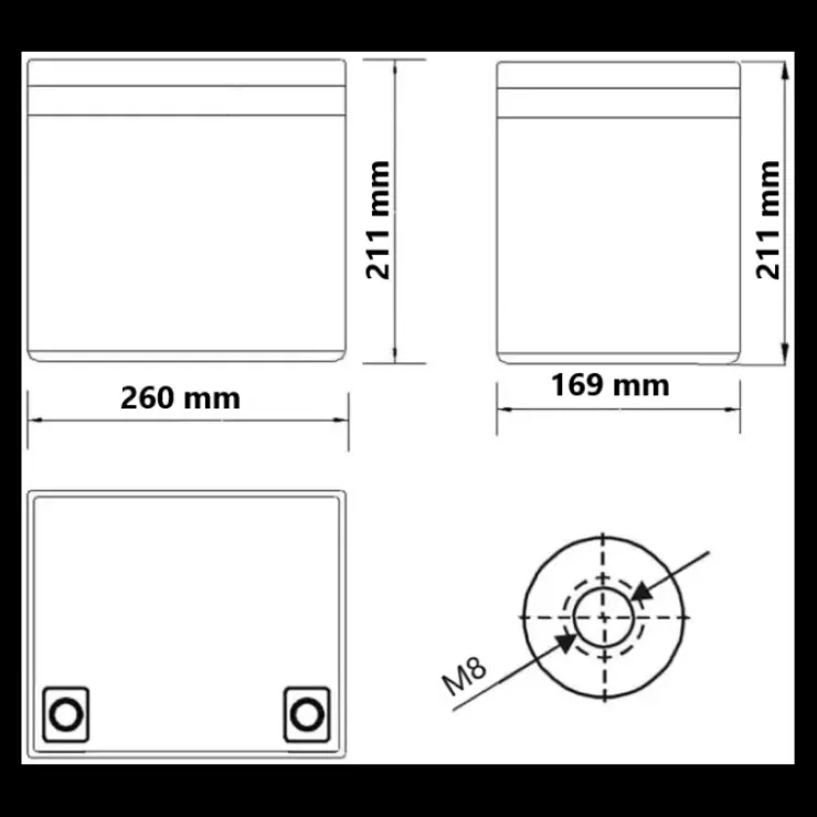Outlet Energie Mobile EM Batterie Lithium LT 12-100 Ah HD-BT - 1280 Wh