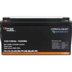 Sale Energie Mobile EM Batterie Lithium LTPRO 12-150 Ah Polar - 1536 Wh