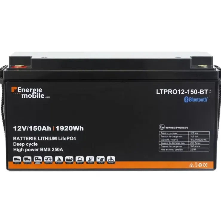 Energie Mobile EM Batterie Lithium LTPRO 12-150 Ah BT - 1920 Wh