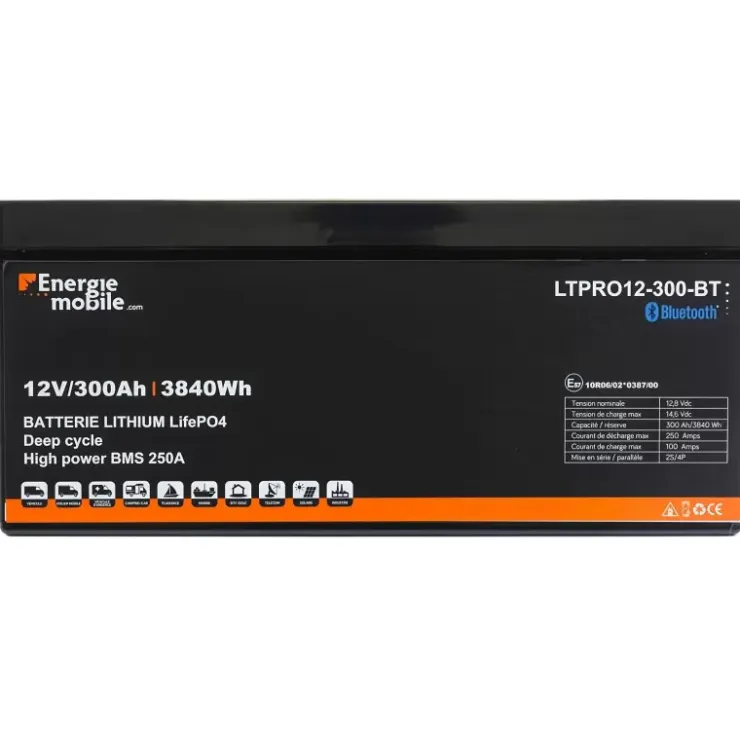 Hot Energie Mobile EM Batterie Lithium LTPRO 12-300 Ah BT - 3840 Wh