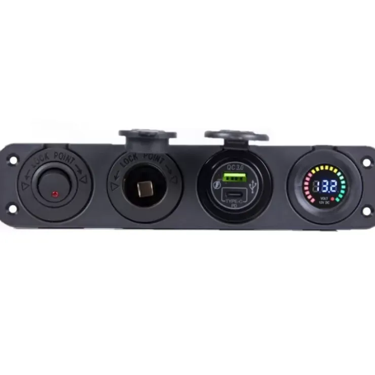 New Energie Mobile EM Mini tableau L 12V + USB/C + Voltmètre Pro DC