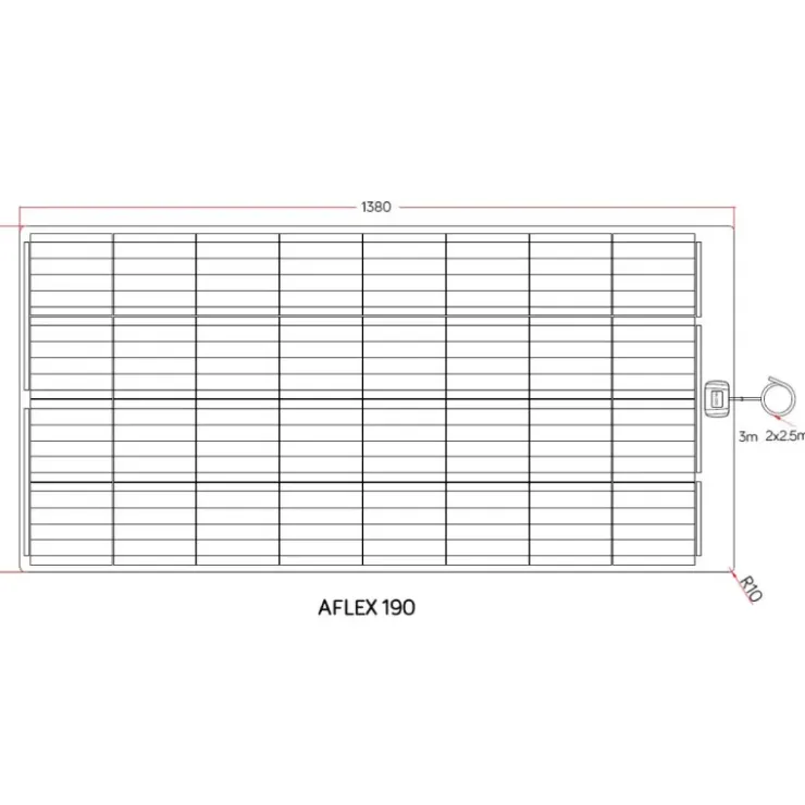 Sale Energie Mobile EM Panneau solaire A-Flex 190 W Noir