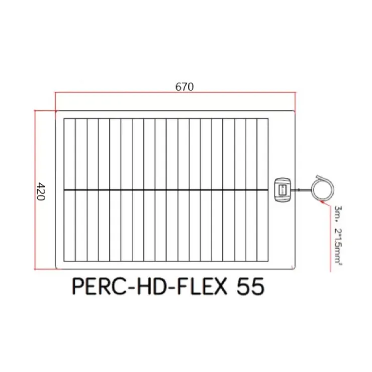 Online Energie Mobile EM Panneau solaire PERC HD FLEX 55 W
