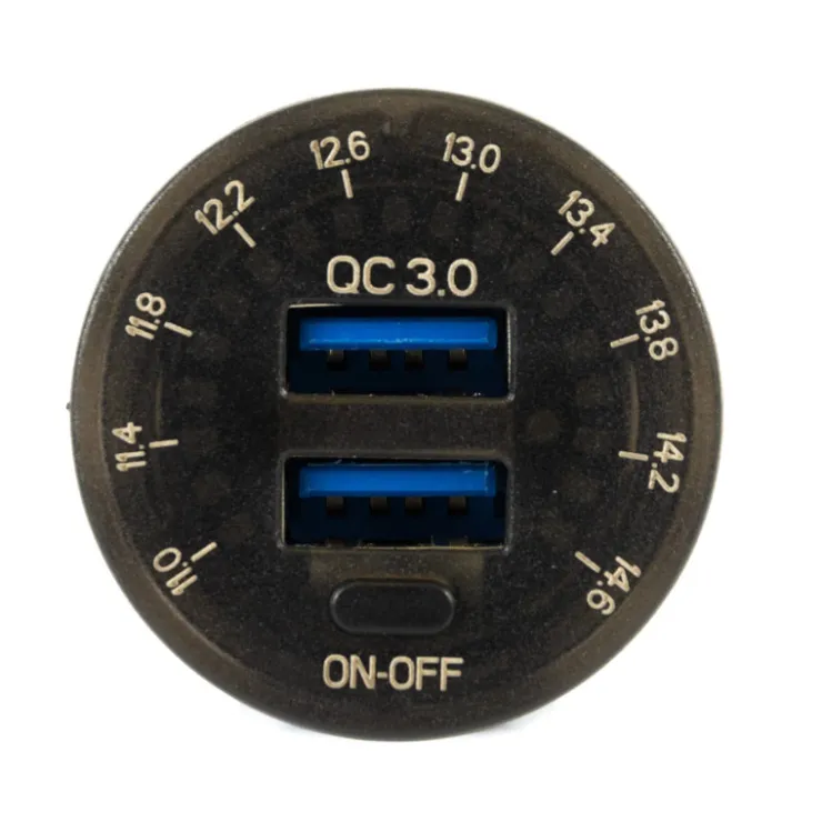 Energie Mobile EM Prise 2 x USB et voltmètre 12V DC