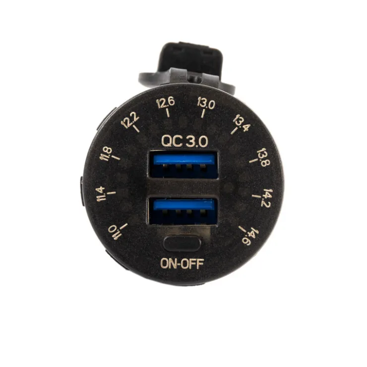 Energie Mobile EM Prise 2 x USB et voltmètre 12V DC