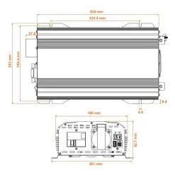 Outlet Energie Mobile EM PSW DIF-V2 1600 Va | Convertisseur sinusoïdal DC-AC