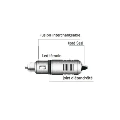 Outlet Euromarine Fiche 12 V + témoin
