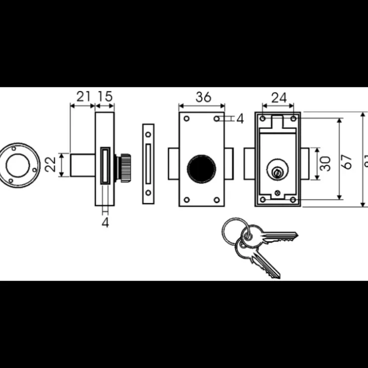 Euromarine Verrou inox à clé