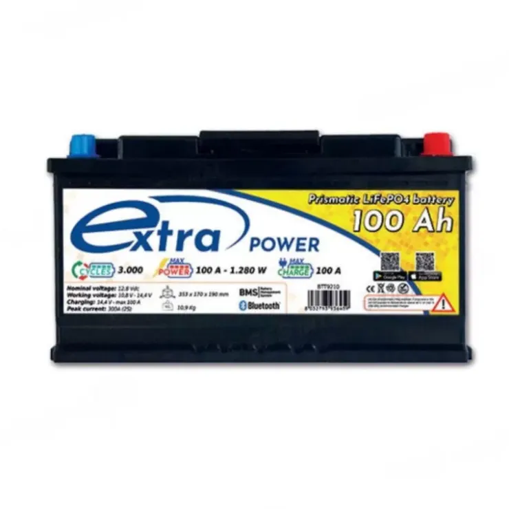 New extraPOWER Batterie lithium 12 V | 100 Ah - 1280 Wh