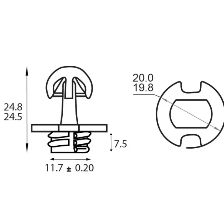 Online Fastmount Clip mâle PC-M2H | Standard Range