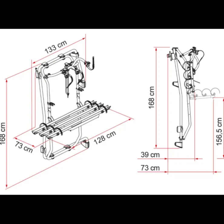 Hot Fiamma Carry-Bike Frame Sprinter 3 bikes