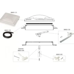 Fiamma Extension Vent 40x40 White / Fumé / Crystal