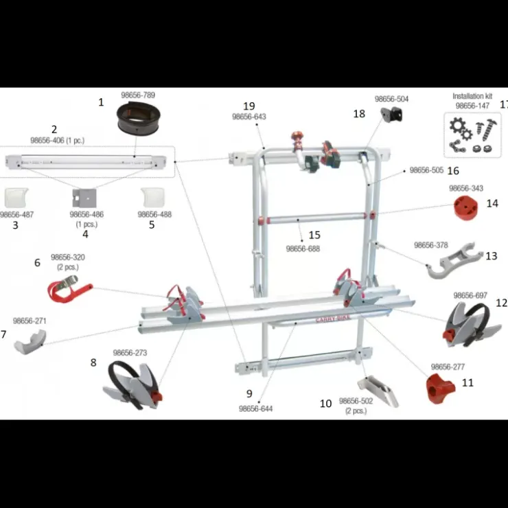New Fiamma Pièces détachées Carry-Bike 200 DJ Ducato