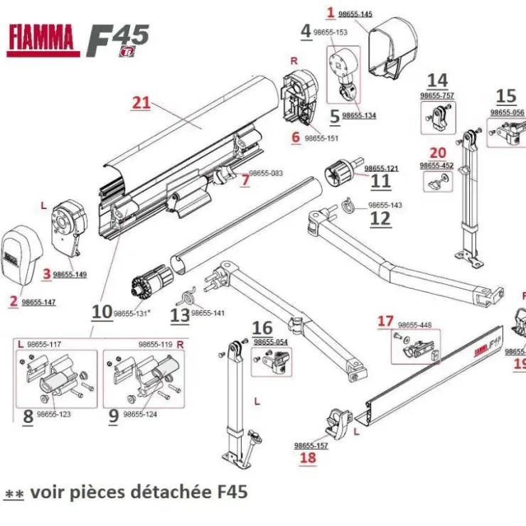 Hot Fiamma Pièces détachées F45 Ti