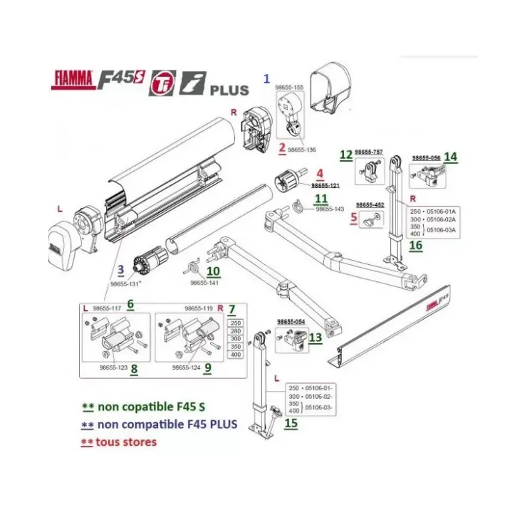 Fiamma Pièces détachées stores F45