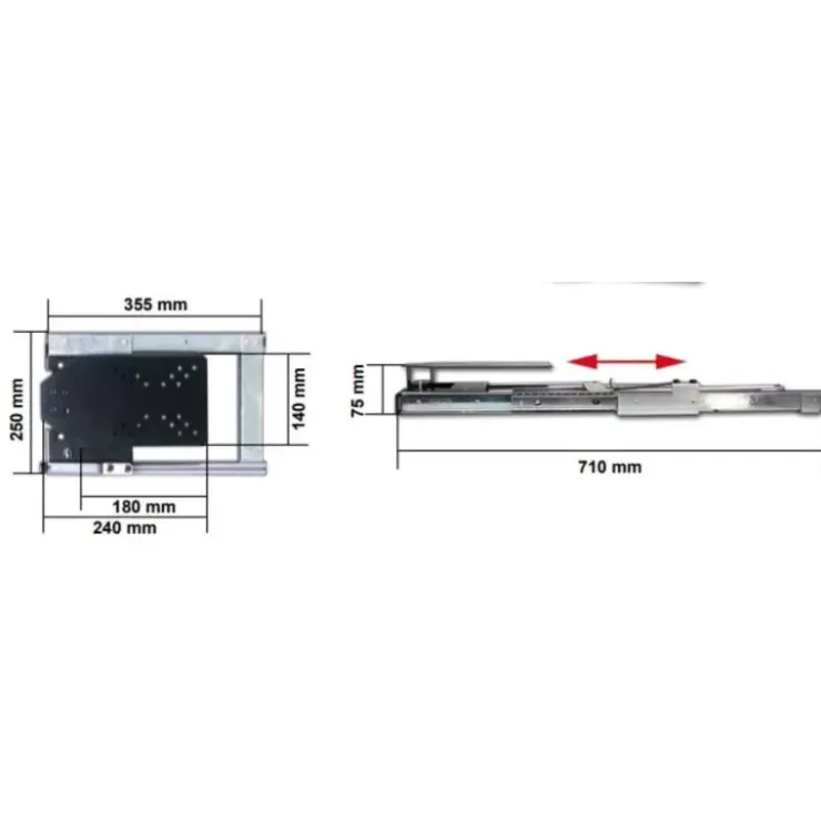 Online Gestek Support TV placard 180° bras court grand modèle