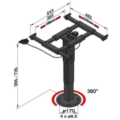 Discount Ilse Technik ILSE Pied de table 5986 A08