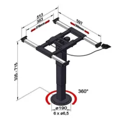 Hot Ilse Technik ILSE Pied de table 5946 A08