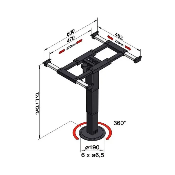 Hot Ilse Technik ILSE Pied de table 5894 A08