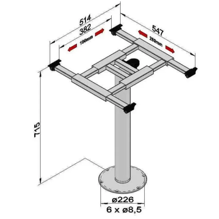 Discount Ilse Technik ILSE Pied de table 7204GRA