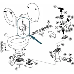 Best Jabsco Kit charnières WC Twist'n'Lock Compact (la paire)