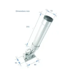 Lalizas Porte canne orientable Inox